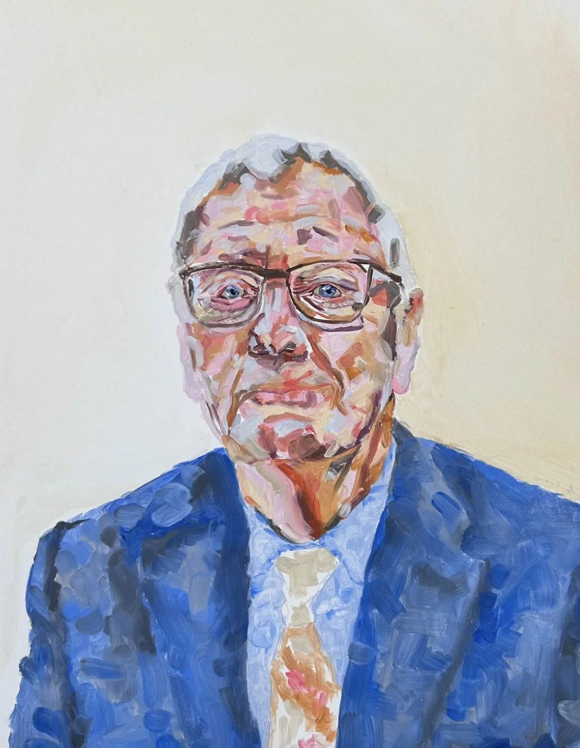 'Grandad', 2024, oil on gessoboard