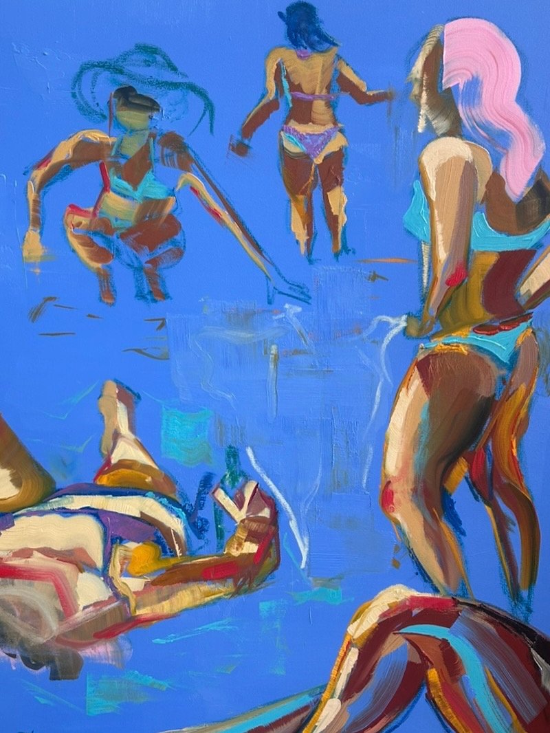 'Salt, feet (2)', 2026, oil and oil stick on canvas, 100x140cm