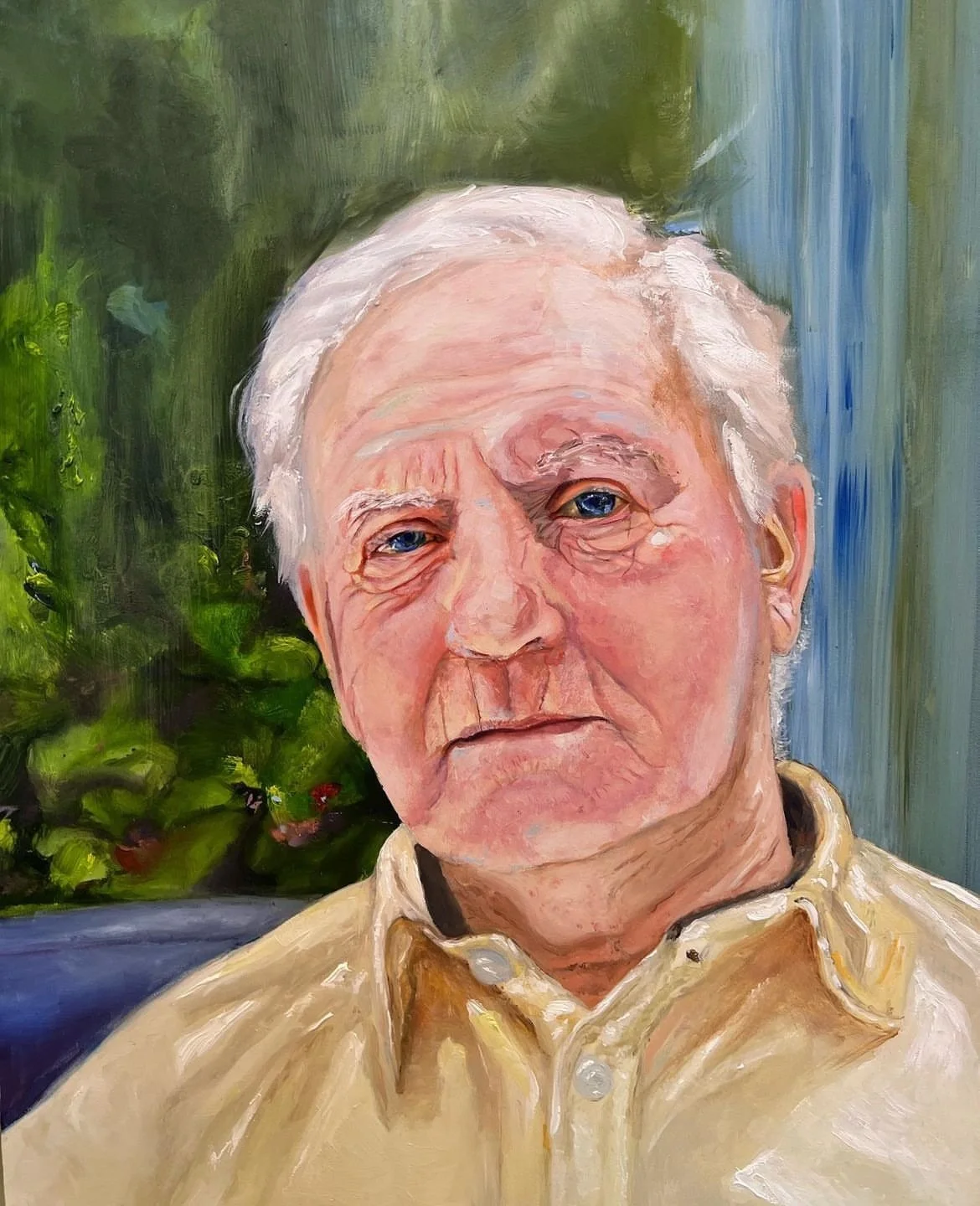 'Grandad', 2023, oil on gessoboard