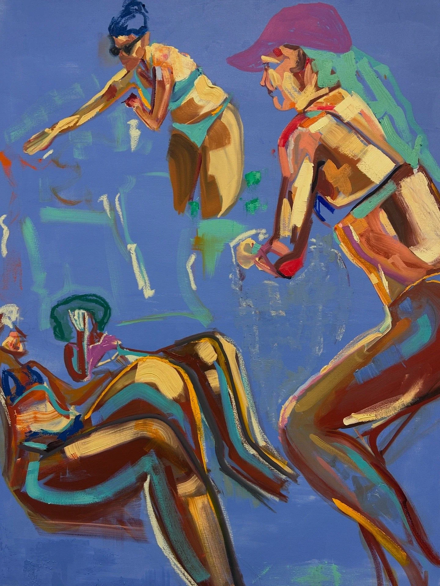 'Salt, feet', 2026, oil and oil stick on canvas, 123x90cm