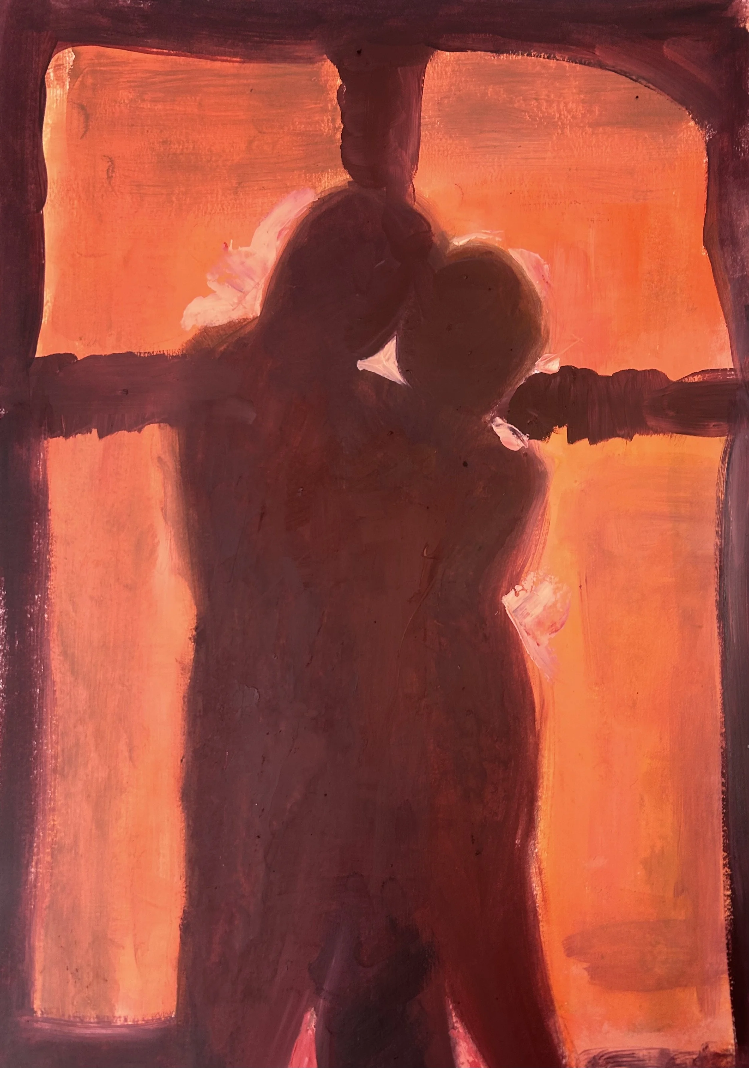 'Place to be', 2024, oil on cartridge paper, 51x41cm