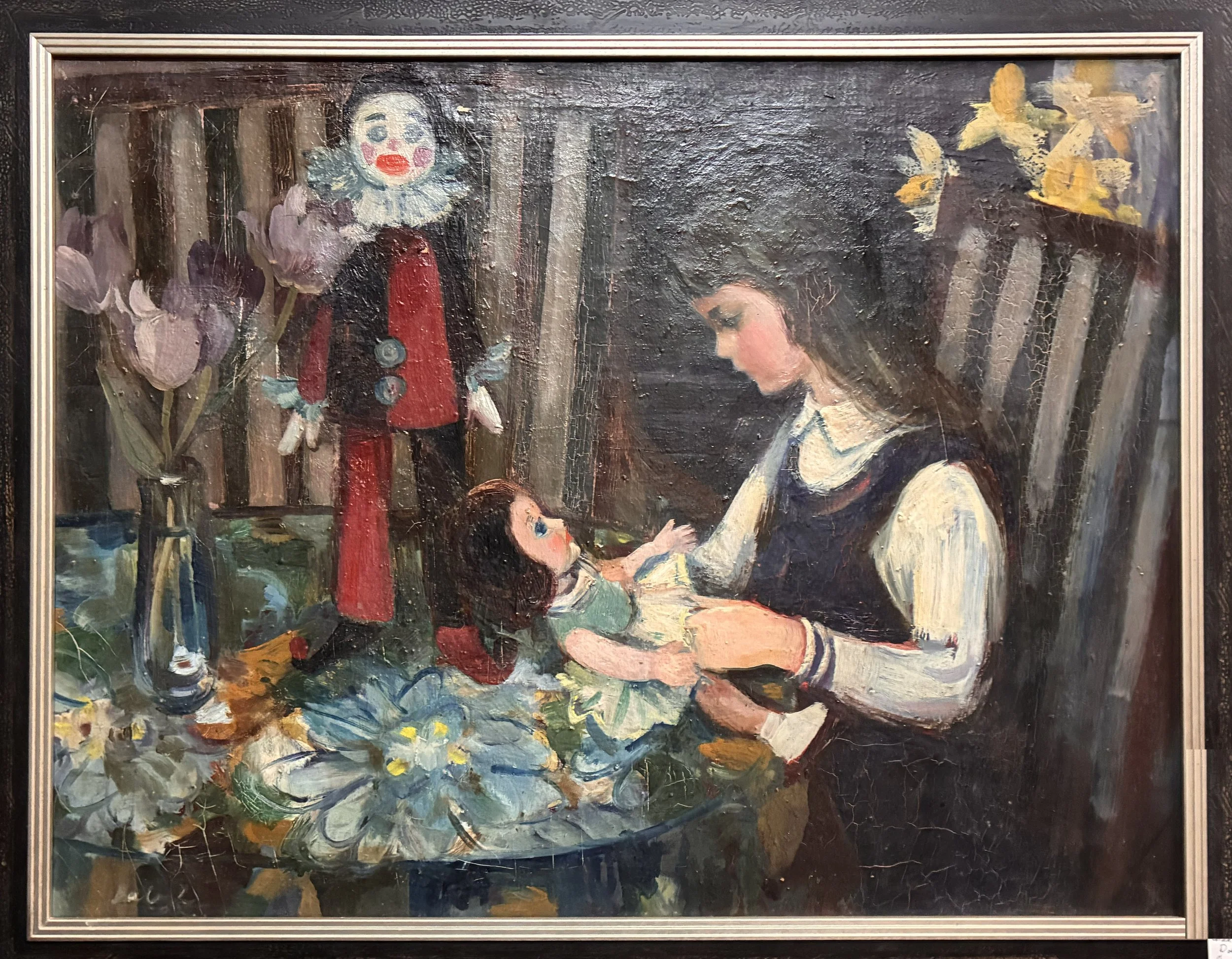 By Carul, Girl with Doll, Amer. C. 1970-80, 23x30, 550.00