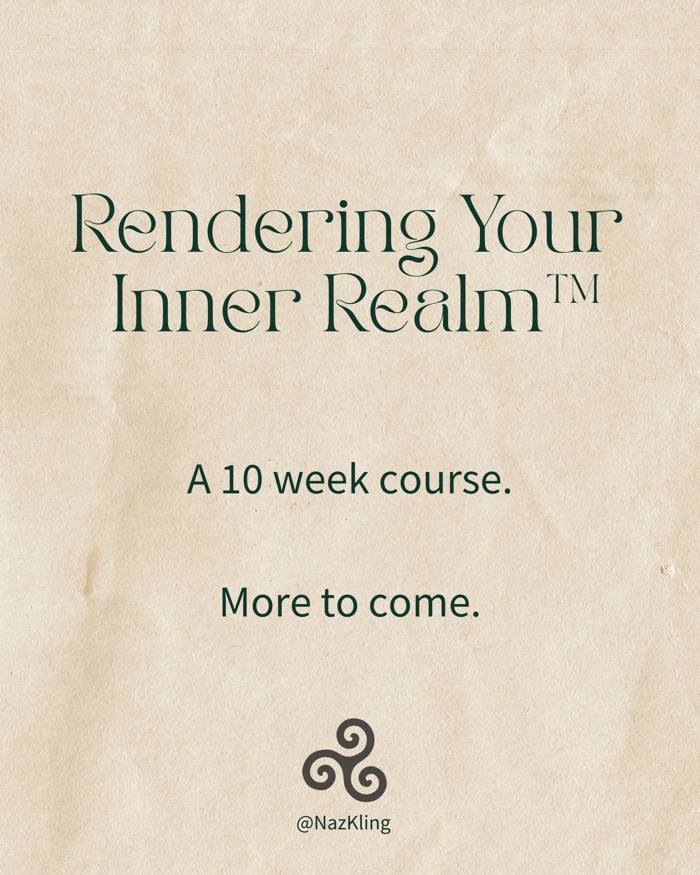 Something I&rsquo;ve been building for a long time is almost ready.
Rendering Your Inner Realm&trade; &mdash; a 10-week self-guided journey through grief, shadow, the body, and the spiral nature of healing.
For those who&rsquo;ve done the work and st