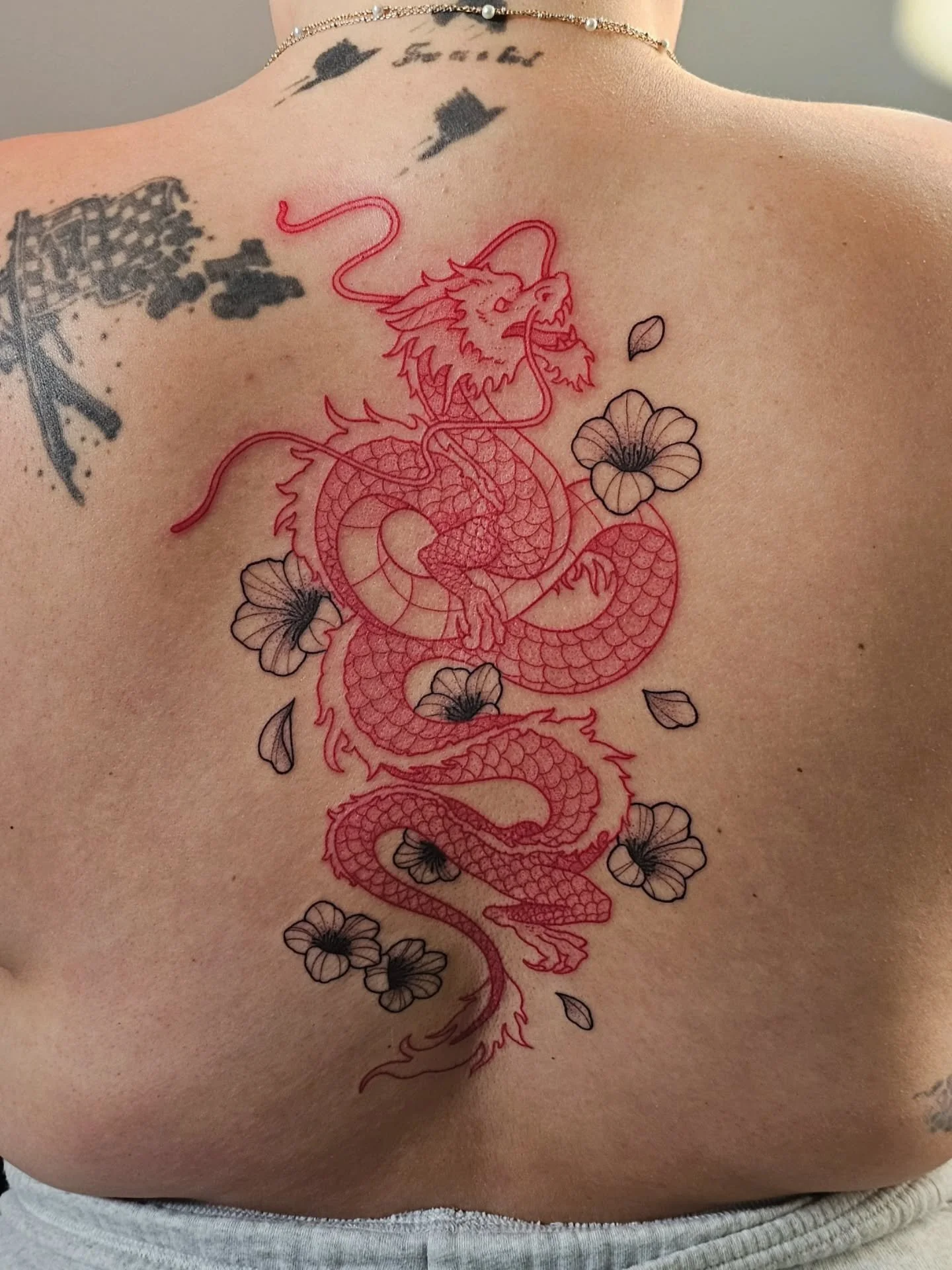🐉 RED DRAGON 🐉
@toastandco5 you are a trooper! had a blast with this dragon and perfecting every. single. scale. always down for red designs!

● location: spine
● size: 12.5"
● time: 3 hrs

#tattoos #blackandredtattoos #red tattoo #dragontatto
