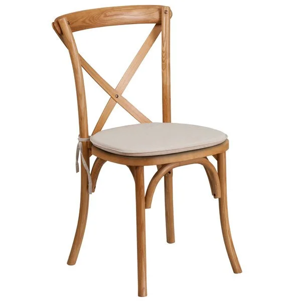 Natural Wood Cross-Back Chair