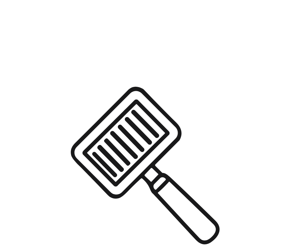 Outline silhouette of dog brush