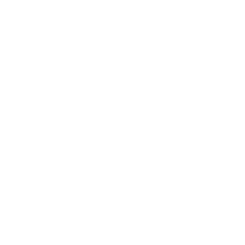 Silhouette of pet grooming tools with a paw print, scissors, comb, and stars on a black background.