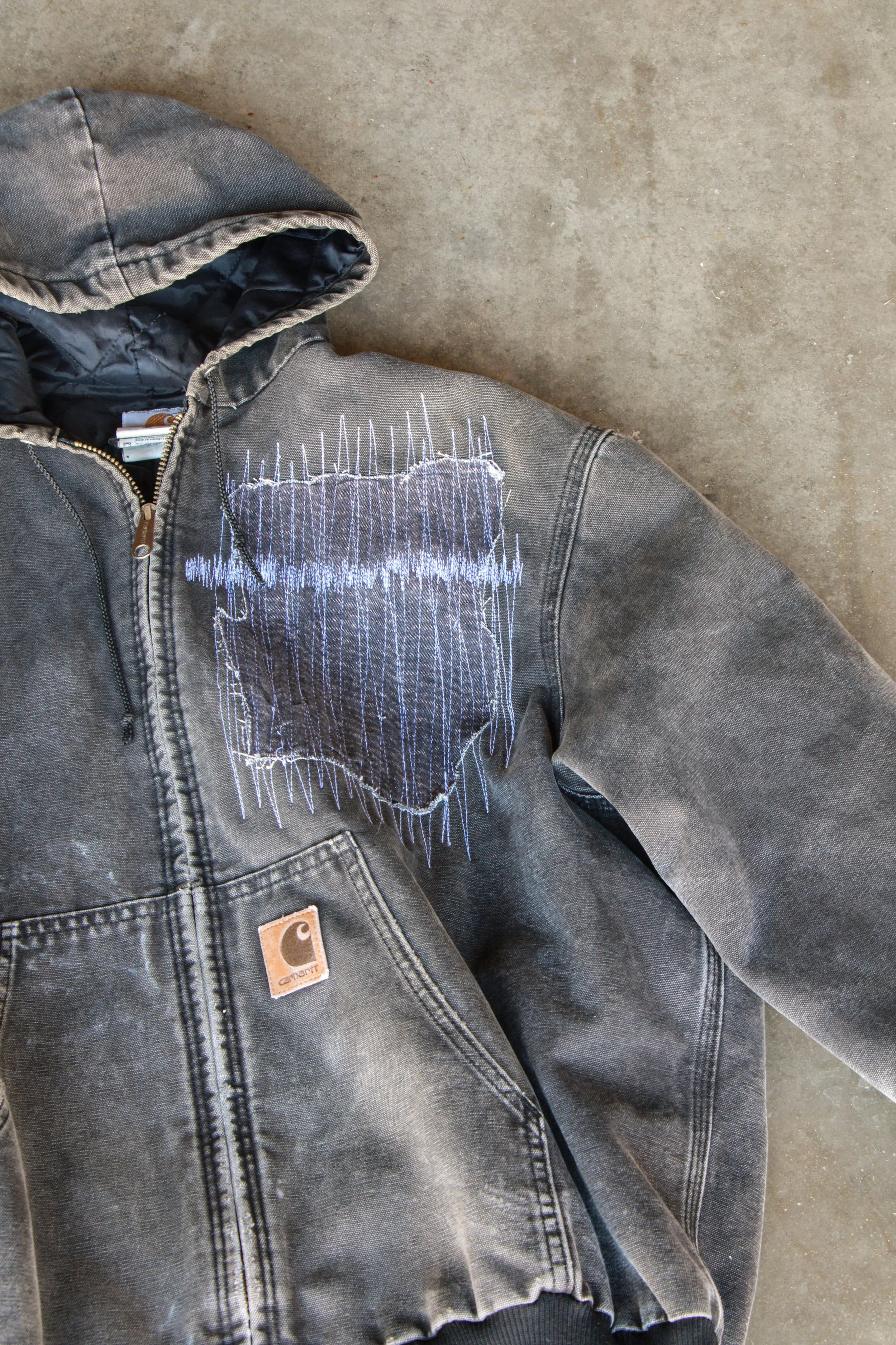 Carhartt jacket embroidery blast over