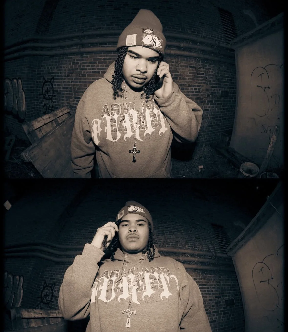 Custom Carhartt beanie made for and modeled by @e.sco300