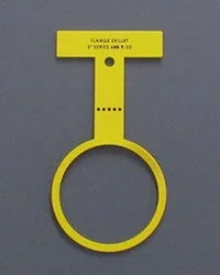 Yellow ring with a horizontal yellow bar on top, labeled 'FLANGE EJECT' and 'F SHOE SEAL JJ-03' against a gray background.