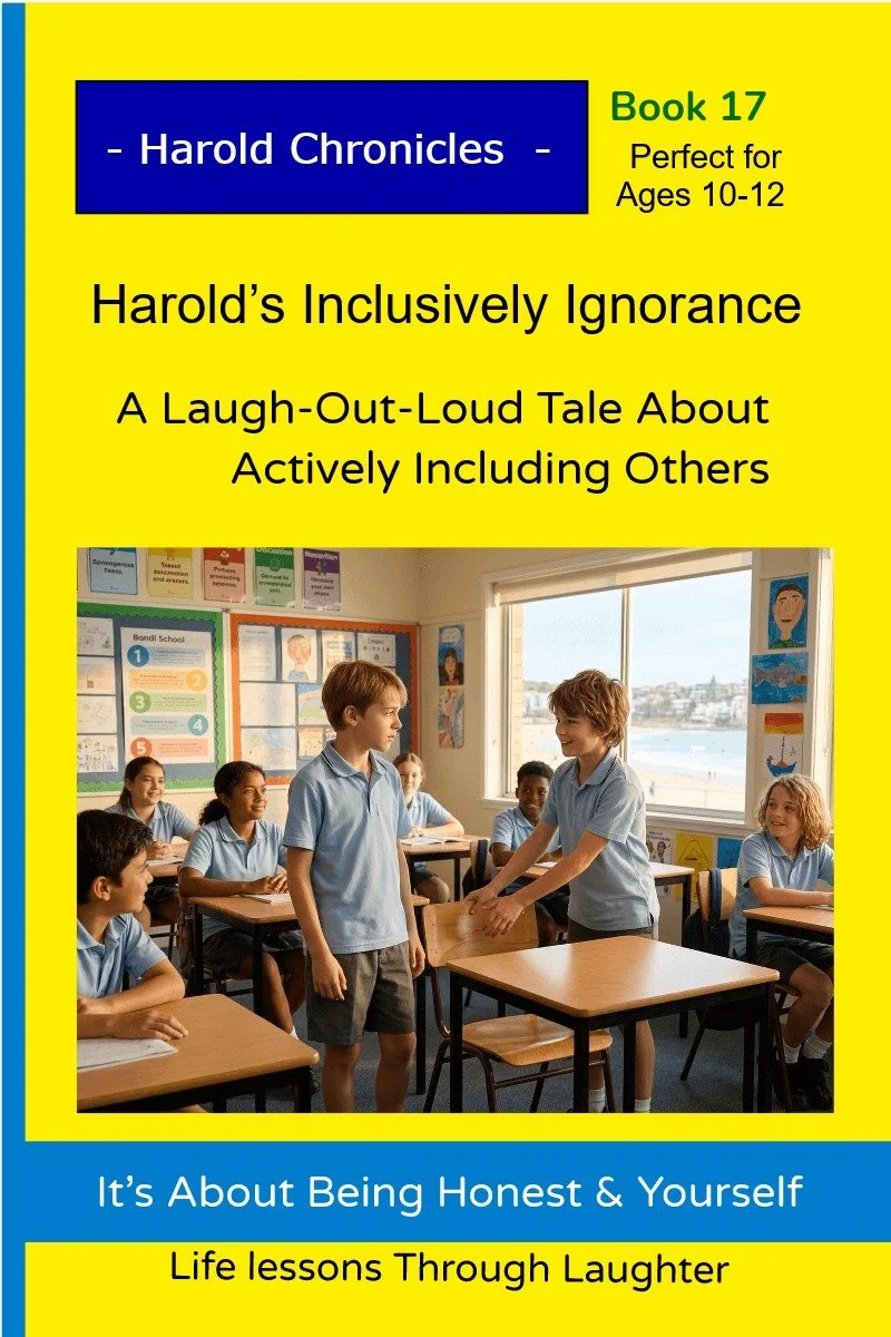 Harold welcomes a new student by offering a seat at his table.