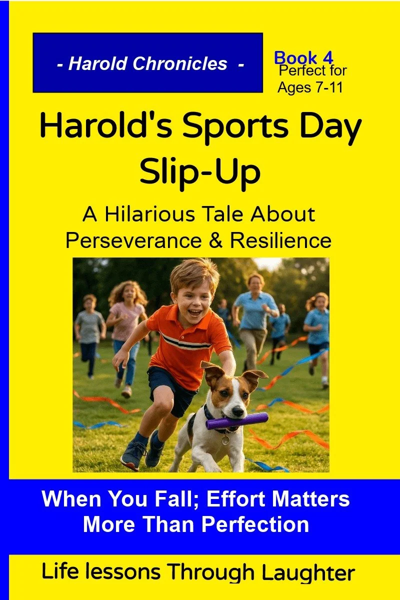 Harold stops in the hallway and turns back to apologize respectfully to an adult.