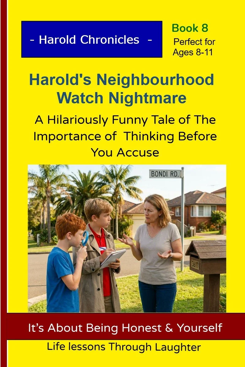 Murphy tells Harold his football is missing while Harold listens like a determined kid detective.