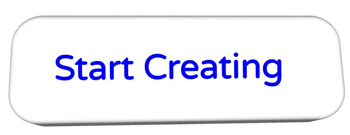 A white rounded rectangular button with blue text that says 'Start Creating'.