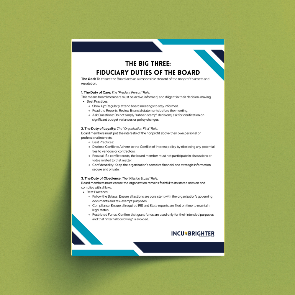 The Big Three: Fiduciary Duties of the Board