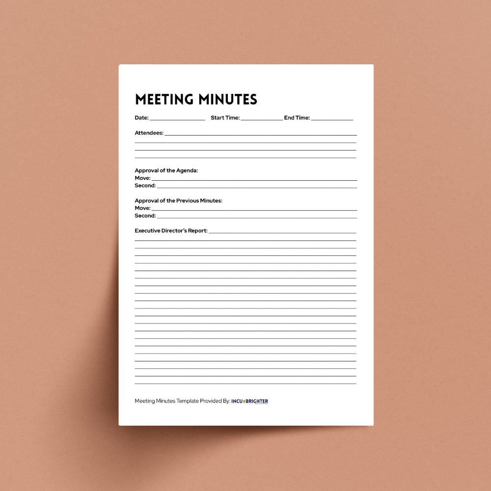 Nonprofit Board Meeting Minutes Template