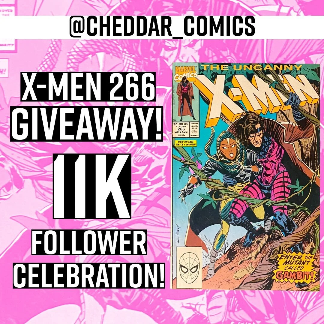 🧀💛 11K Follower GIVEAWAY!! 💛🧀

Just crossed 11,000 followers so it&rsquo;s time to give back and celebrate! 🍾🥳🎉 Enter to win this Uncanny X-Men #266! A comic that will always hold a special place in my heart!&spades;️&hearts;️&clubs;️&diams;️ 