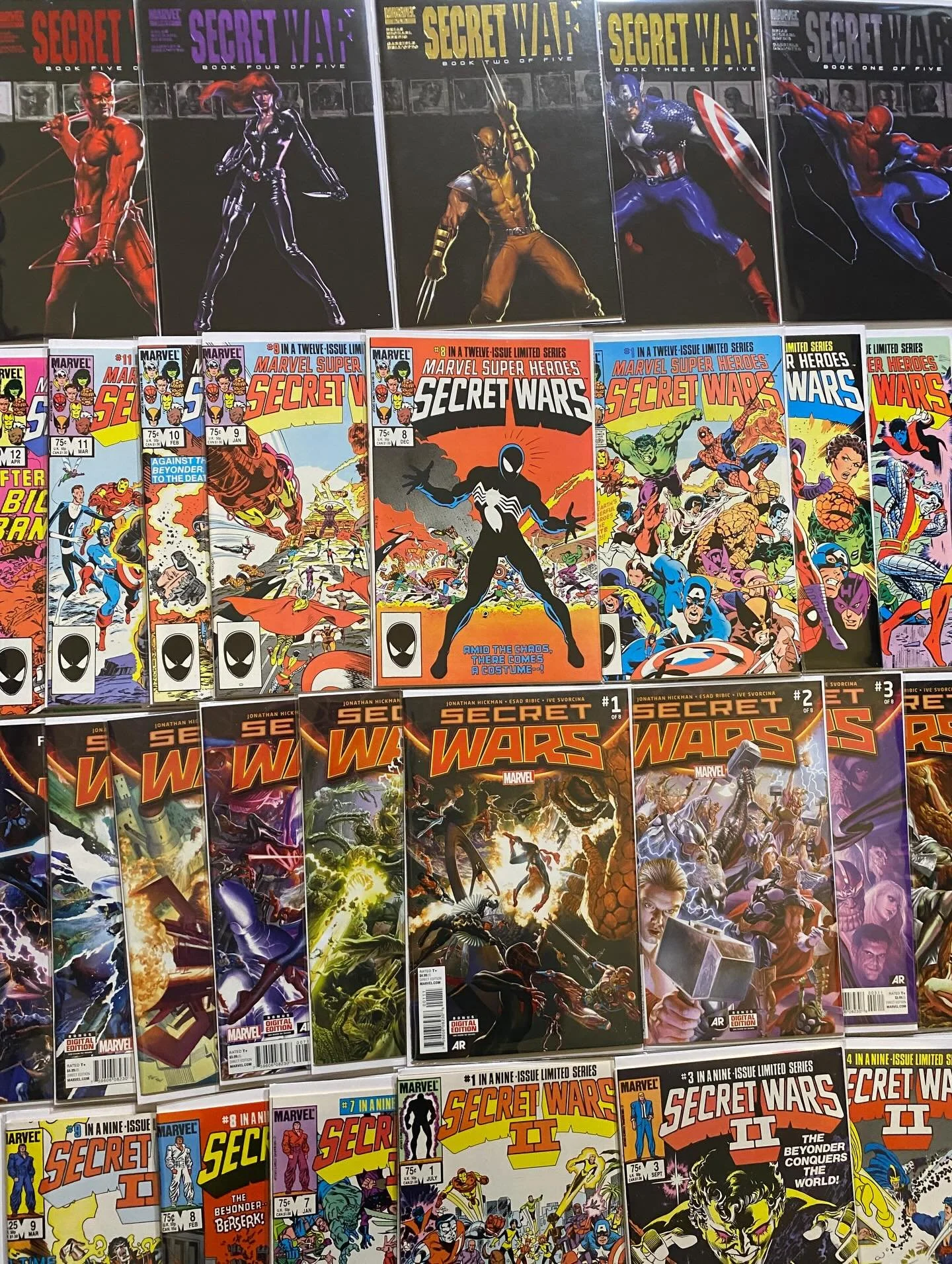 At what point do Secret Wars stop being a secret? Feels more like Very Well-Documented Wars at this point. 😅😂

All of these came from a recent collection, and seeing them together I had to stop and say: WOW&hellip;Marvel really loves the Secret War
