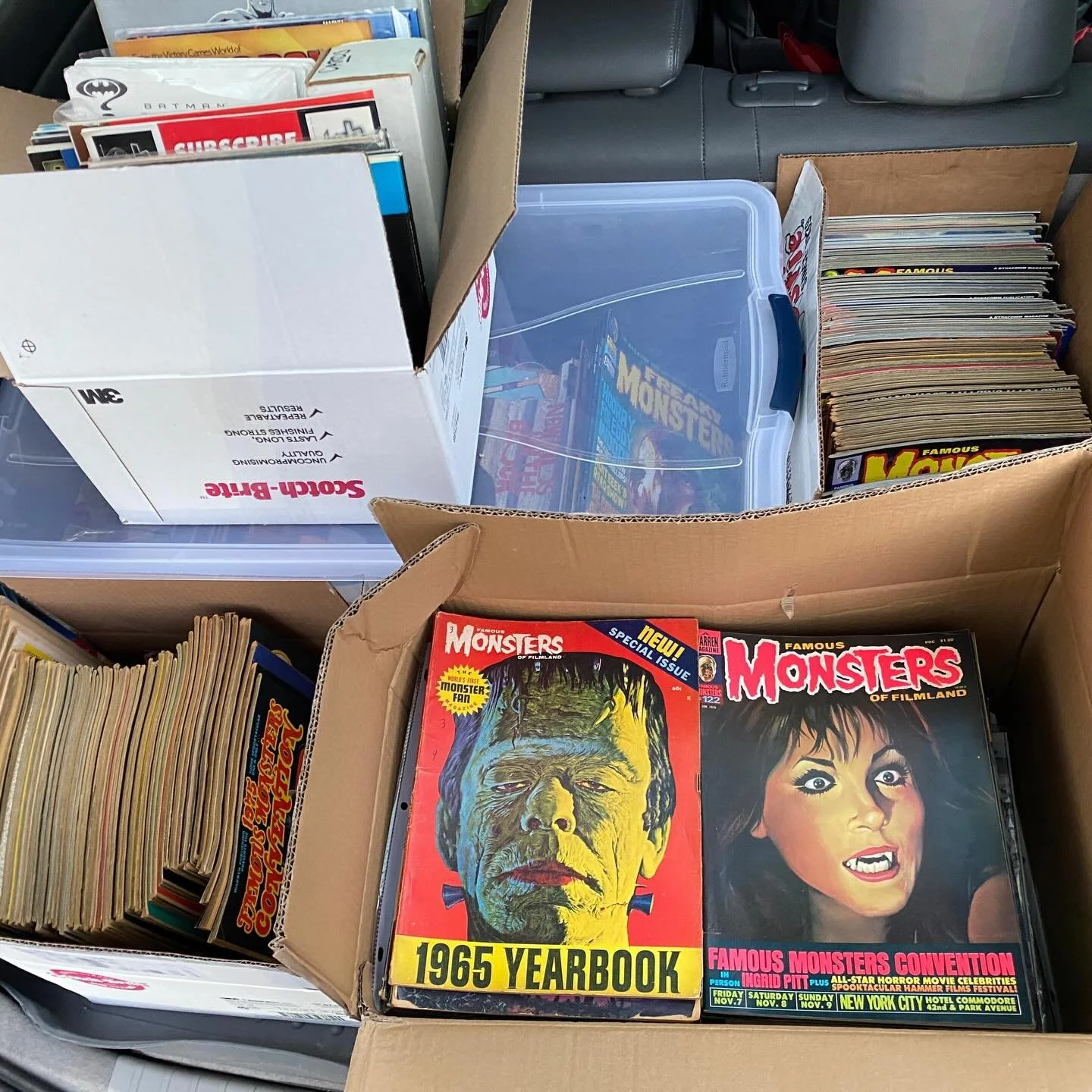 New Monster Magazine collection acquired! From Monsters of Filmland to Fangoria! Starts in the 60s and goes to the 90s! 🧟🧛👻

It pays to have friends like @sigs_treasure_chest! Visited his store here in Madison and he asked if I&rsquo;d be interest