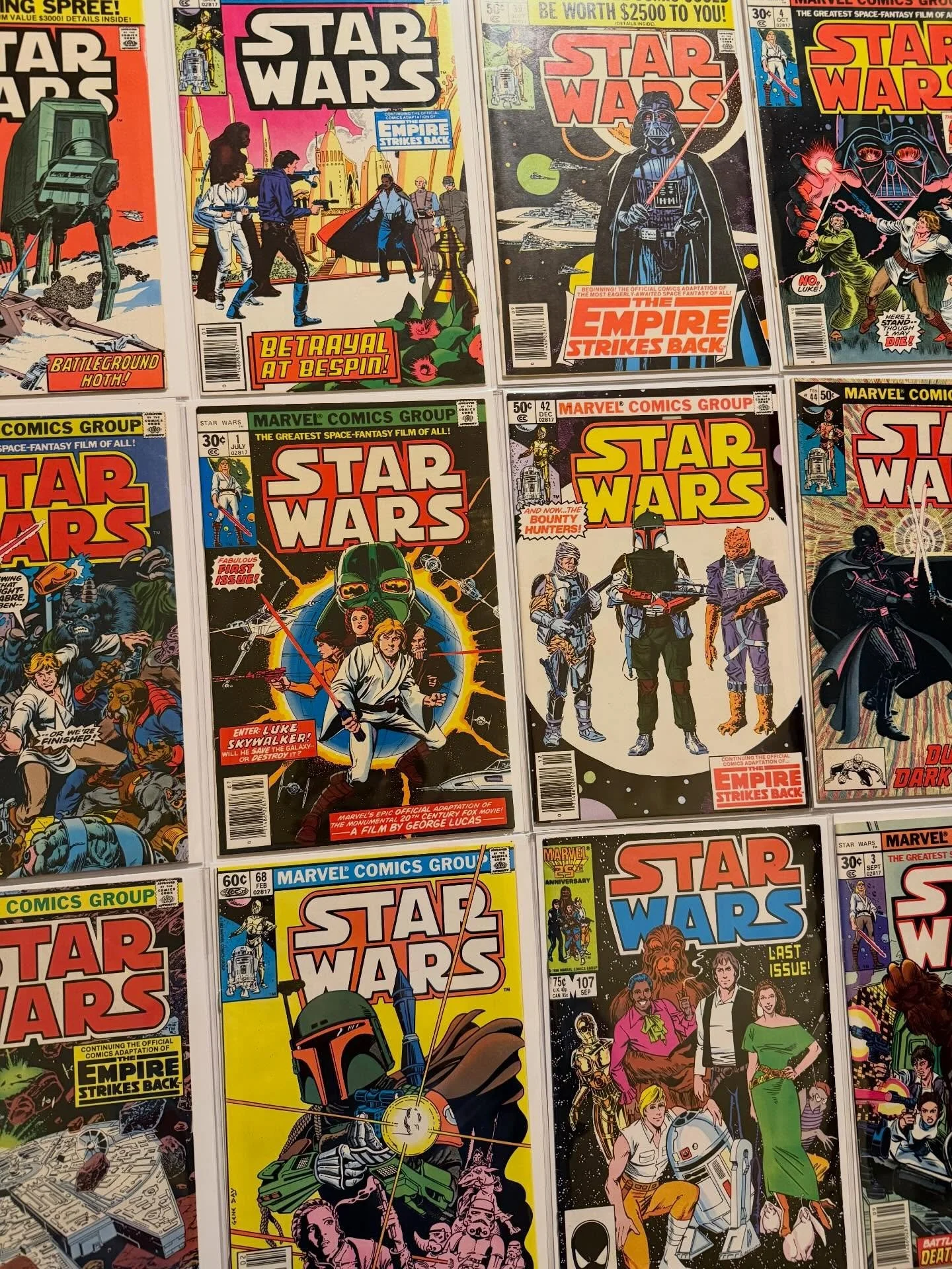 🚨FOR SALE 🚨Complete Series Star Wars #1-107, #108, Annuals 1-3, and Return of the Jedi #1-4, from 1977-1986!! Yes that&rsquo;s every issue! 🤯

$1450 Shipped 🤖

Get the entire series in one big swoop! Every 1st appearance! 1st Luke Skywalker, Dart