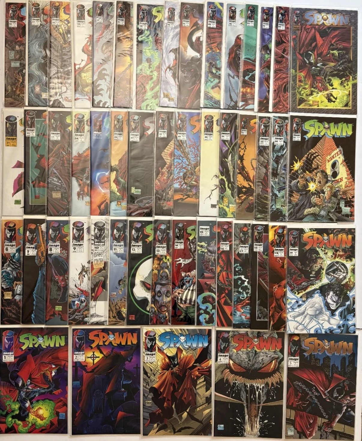🚨FOR SALE🚨

Spawn #1-50 Complete Run Lot! (Image, 1992-1996)! 

$295 shipped (in the US)

1st Spawn! 1st Violator! 1st Angela! 1st Vindicator! 1st Jason Wynn! 1st Redeemer! 1st Freak! 

Includes:
1, 2, 3, 4, 5, 6, 7, 8, 9, 10, 11, 12, 13, 14, 15, 1