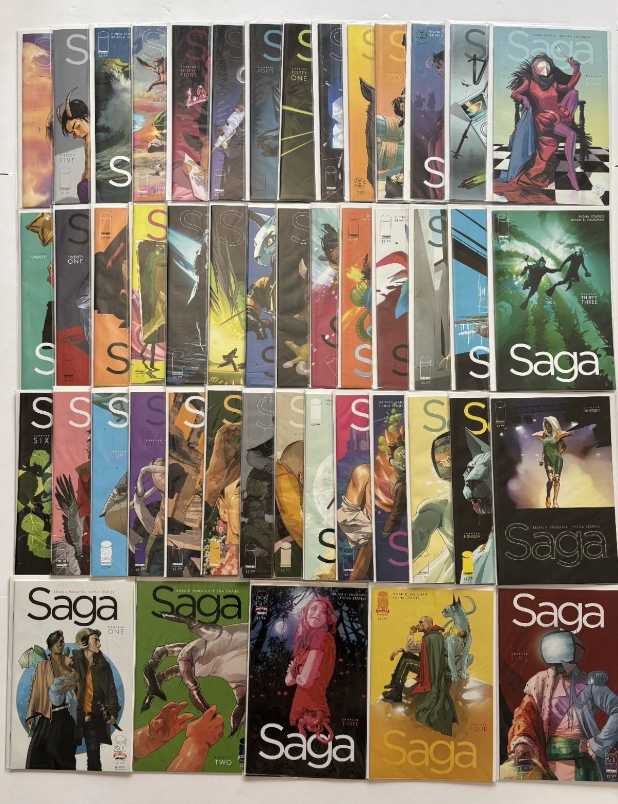 🚨SOLD🚨

SAGA #1-54 Complete Run! (Image, 2012-2018) The Image Comics master work by Brian K Vaugn and Fiona Staples! 

$195 shipped (in the US)

This is the complete run up until they took their hiatus in 2018 so all 54 issues. #1 is a 2nd printing