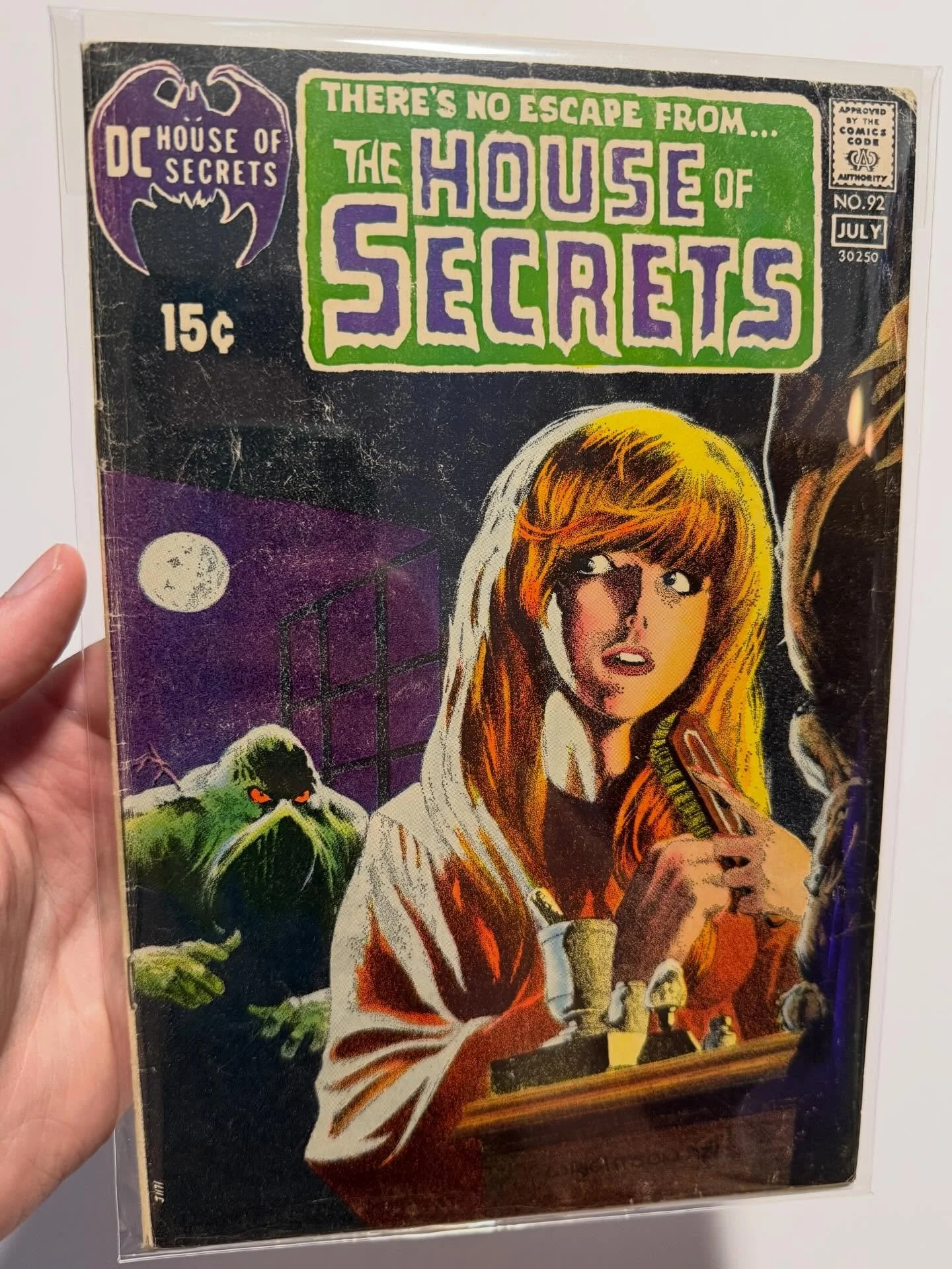 New PC pick up! House of Secrets #92 from 1971, 1st appearance of Swamp Thing!!! Got it back after 20 years! 🧀😁🔥 

Written by Len Wein ✍️
Art by Bernie Wrightson 🎨

I&rsquo;ve legit got Swamp Thing fever after last week&rsquo;s deep dive on Chedd