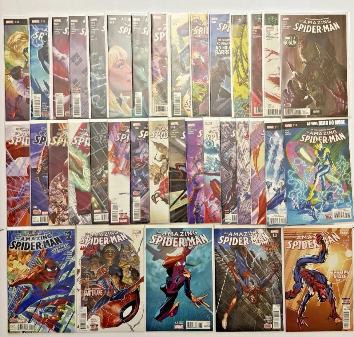 🚨FOR SALE🚨

COMPLETE SERIES Amazing Spiderman #1-32 (Marvel, 2015) Alex Ross Covers!

$150 shipped (in US) 

Includes:
1A, 1.1, 1.2, 1.3, 1.4, 2, 3, 4, 5, 6, 7, 8, 9, 10, 11, 12, 13, 14, 15, 16, 17, 18, 19, 20, 21, 22, 23, 24, 25, 26, 27, 28, 29, 3