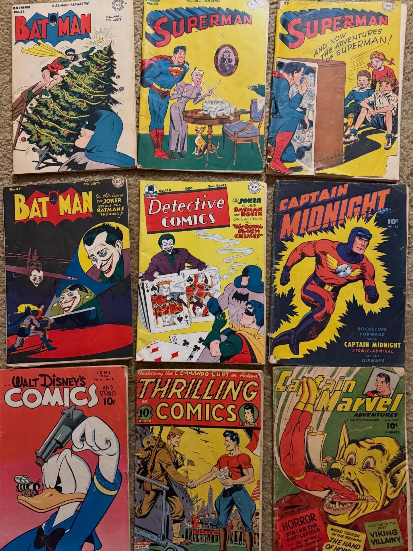 New Golden Age collection acquired!! With some amazing Batman Joker covers! 🦇🔥

These comics were literally DAYS away from being thrown in the garbage! 🤯

Marv from Freeport, Illinois reached out to me after finding my ad. Marv is actually a 50s/6