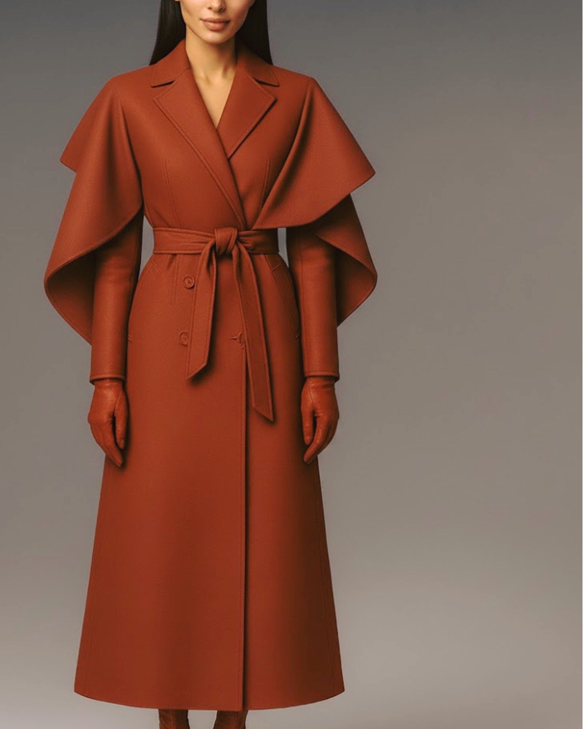 The HANNAH Signature Trench Coat by TARSUS is designed for the woman who carries both authority and humility, who leads with wisdom and walks in divine purpose. This architecturally crafted trench coat features dramatic cape sleeves that create a pow