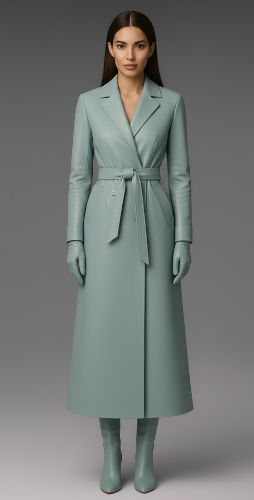 RUTH -  PU Leather Trench Coat