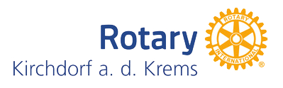 Logo des Rotary Clubs Kirchdorf a.d. Krems, mit Rotary-Rad-Emblem und Text