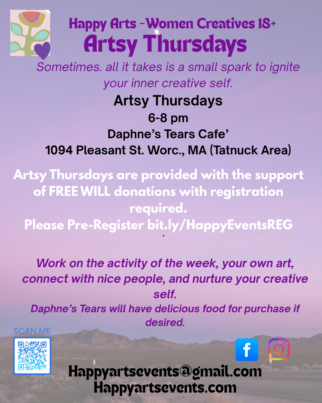 ARTSY THURSDAY- Open Art Women Creatives 18+ 
