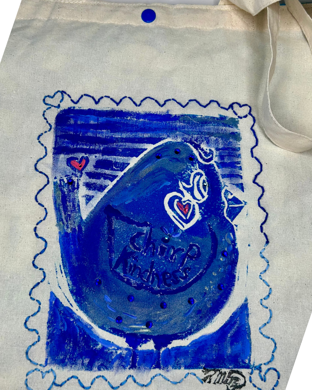 ArtsyTote-Chirp Kindness Bird  14.5x 15"