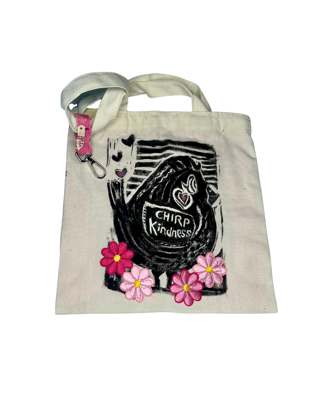 Chirp Kindness Bird Floral- Artsytote Small Extra
