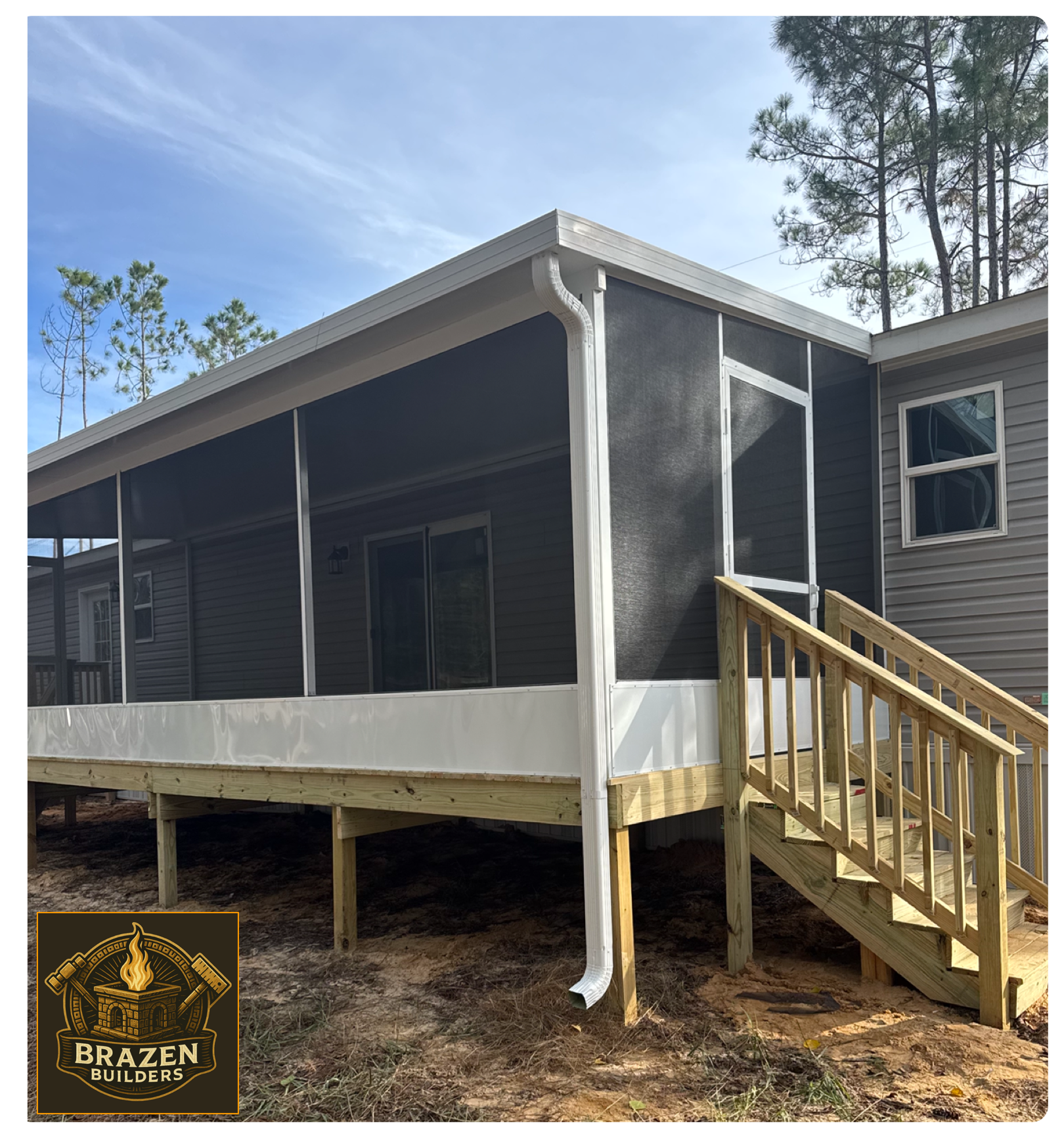 Brazen Builders specializes in deck and screen rooms throughout Pensacola, Pace, and Milton FL