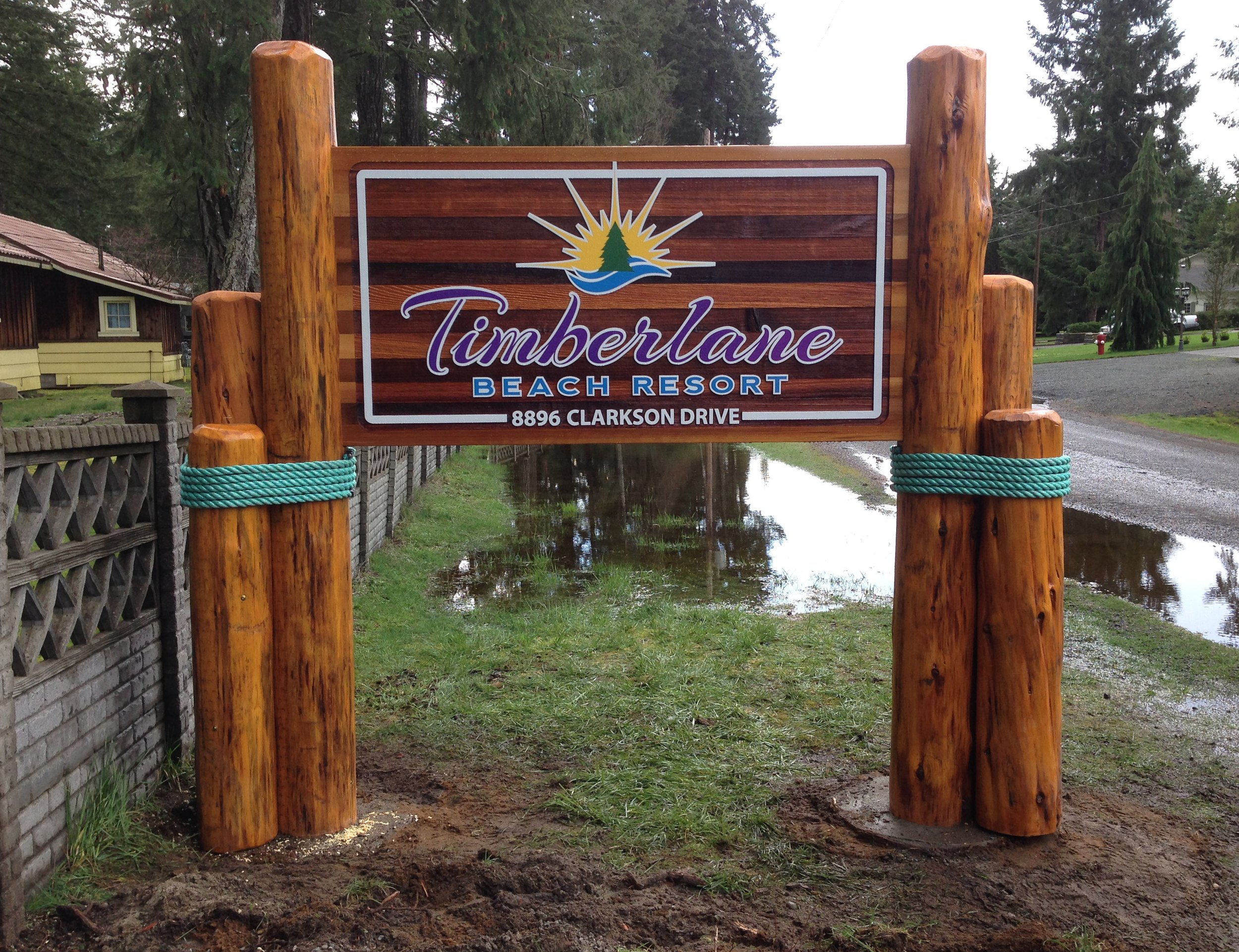 Timberlane Cedar Sandblasted sign and posts.jpg