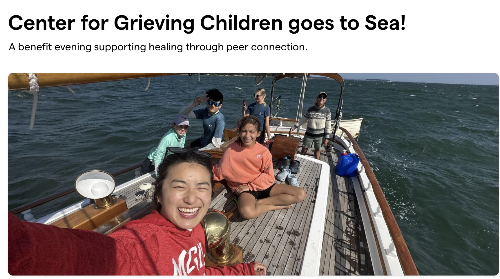 Center for Grieving Children goes to Sea!