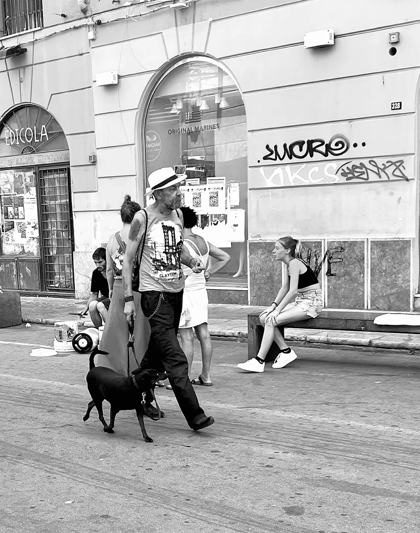 Dog and dude, Palermo | iPhone