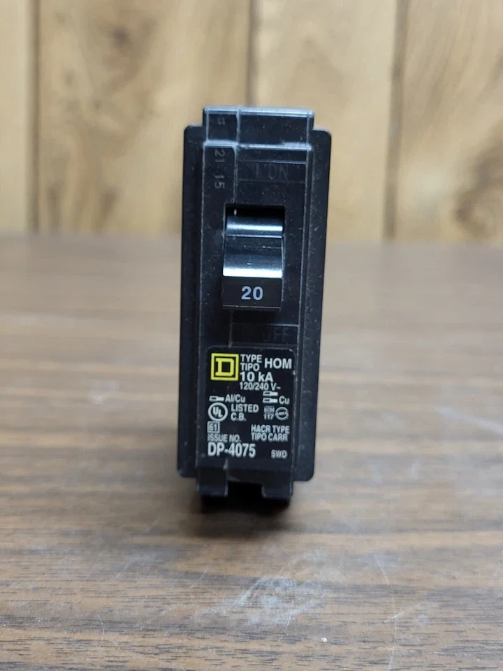 SQUARE D HOM120 HOMELINE 1 POLE 20 AMP 120/240V BREAKER