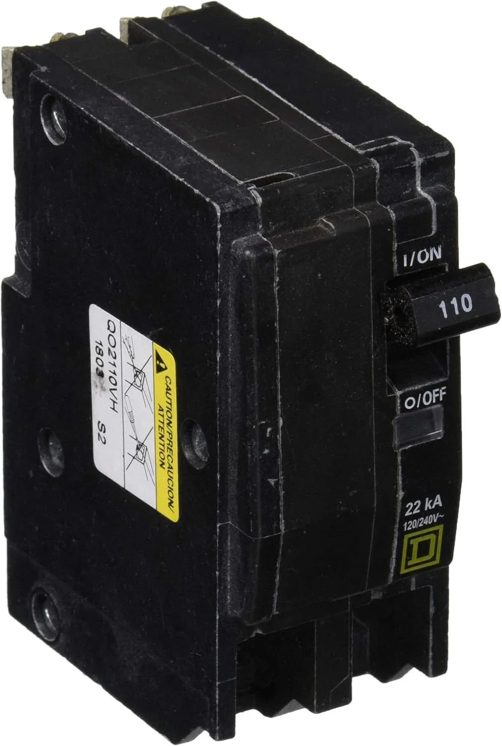 SQUARE D QO2110VH 2 POLE 110 AMP 120/240V CIRCUIT BREAKER 22000 AIC