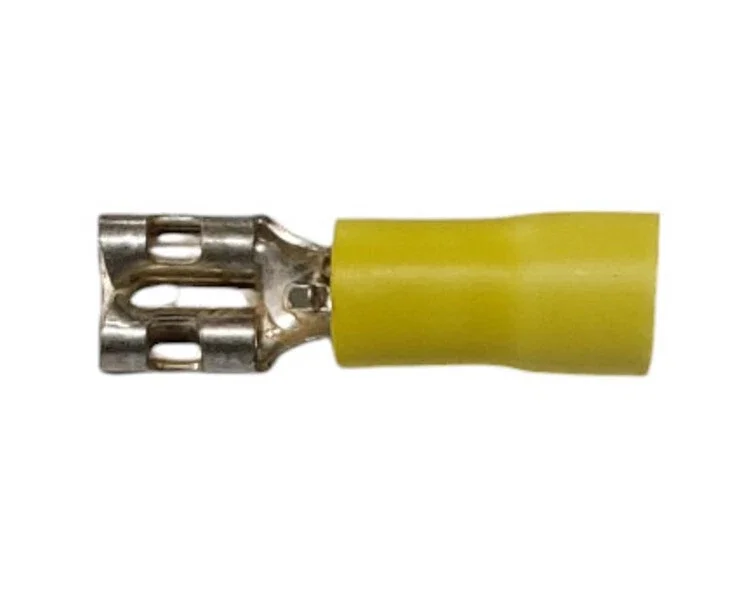 PANDUIT DV10-250-D FEMALE DISC INS VYNYL YELLOW TAB .25 WIRE 12-10 LOT OF 50