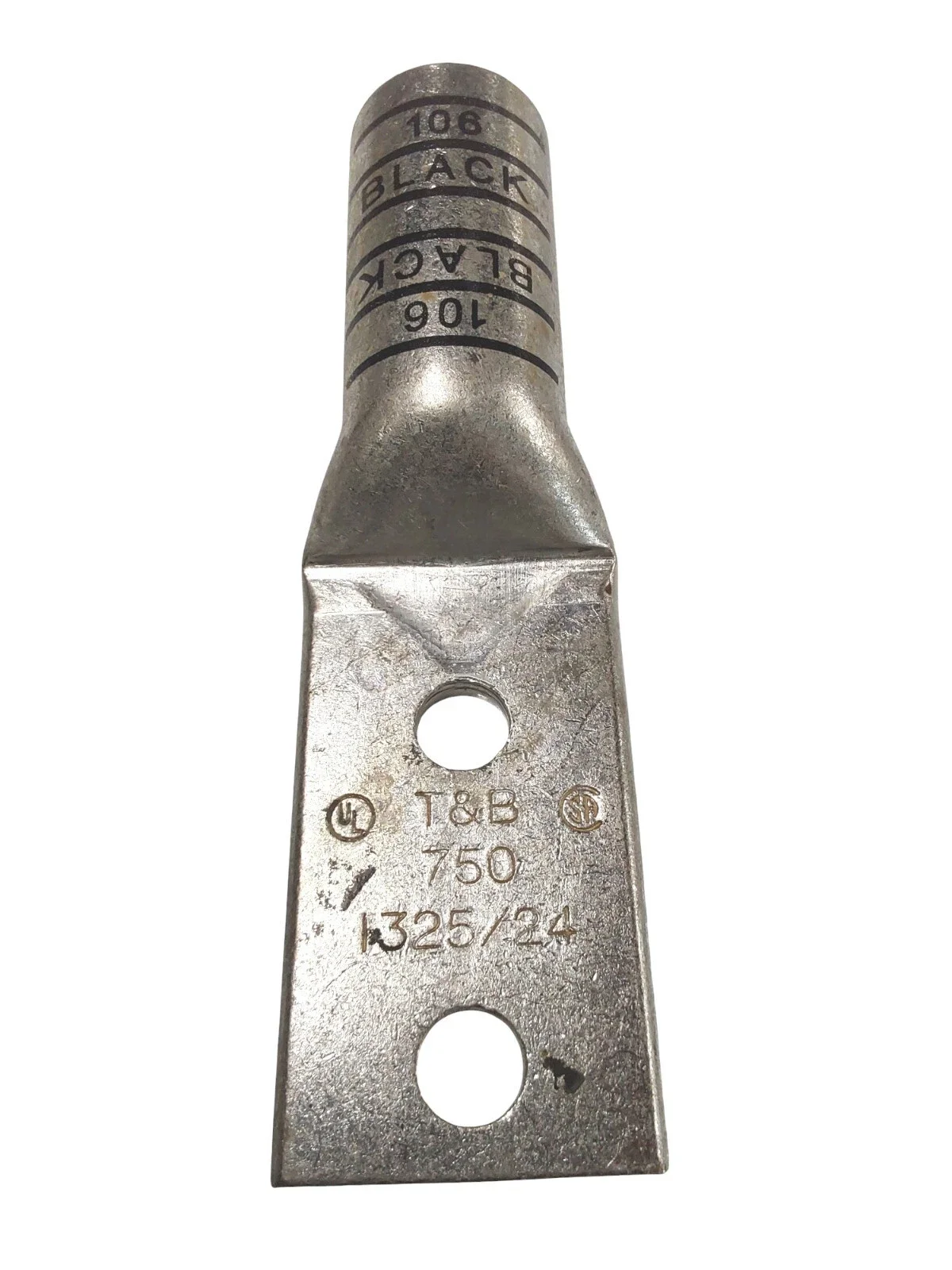 THOMAS & BETTS 54880BE COPPER COMPRESION LUG 750MCM WIRE TWO 1/2" HOLES