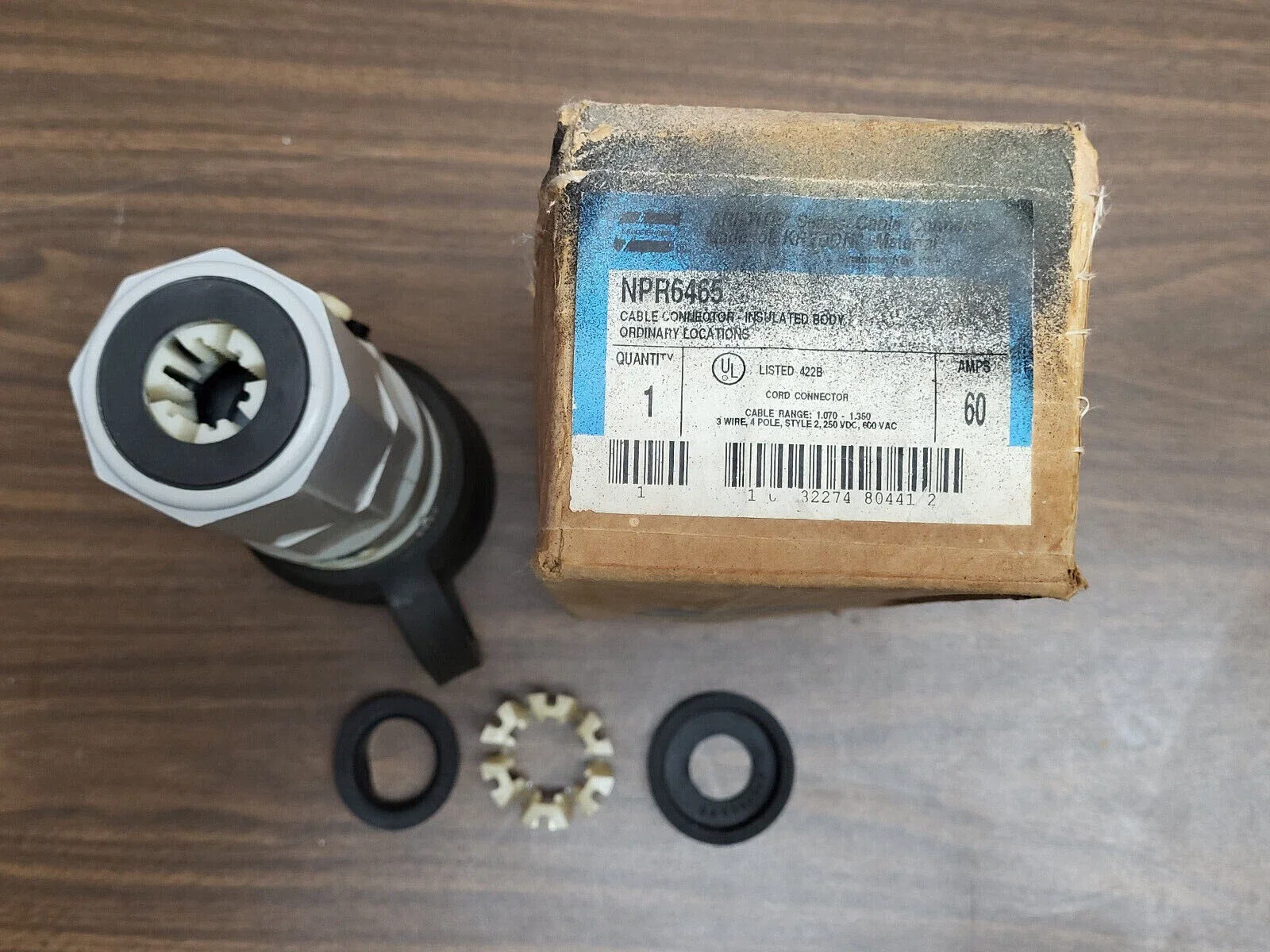 Crouse Hinds NPR6465 Non-metallic Connector 60A 3W4P 600V