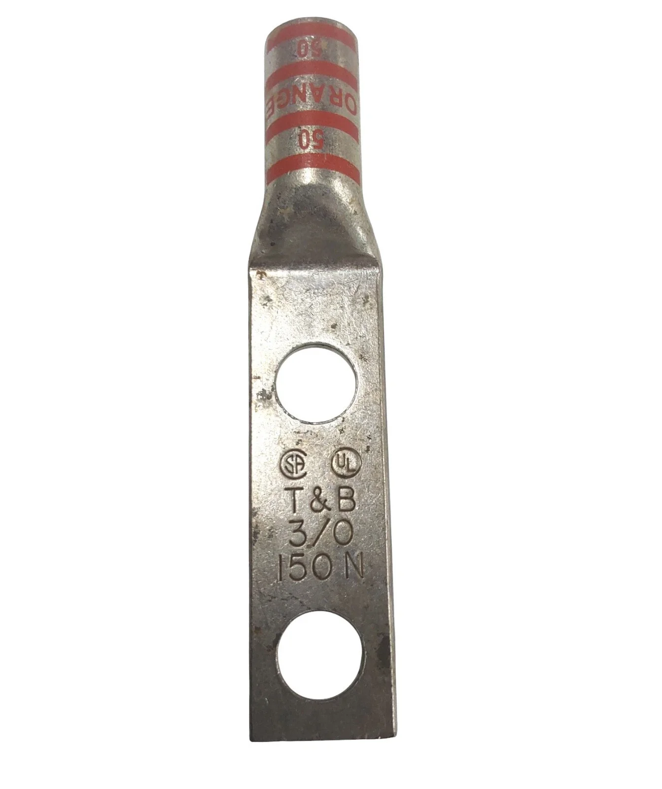 THOMAS & BETTS 54864BE COPPER COMPRESION LUG 3/0 WIRE TWO 1/2" HOLES LOT OF 2