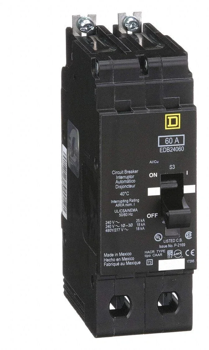 SQUARE D EDB24060 BREAKER BOLT IN 60AMP 2POLE 480Y/277VOLT AC NEW