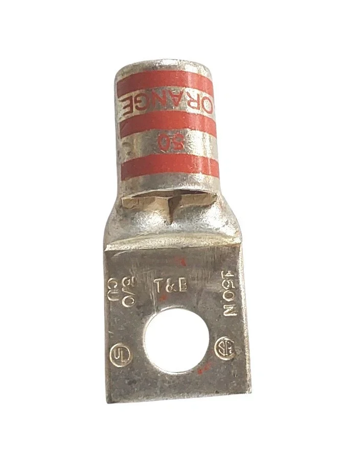 THOMAS & BETTS 54965BE COPPER COMPRESION LUG 3/0 WIRE ONE 3/8" HOLE LOT OF 2