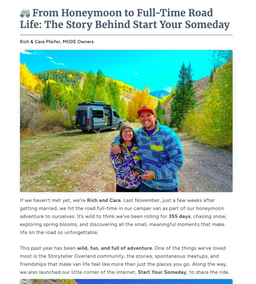 Featured In Storyteller Overland Newsletter October 2025