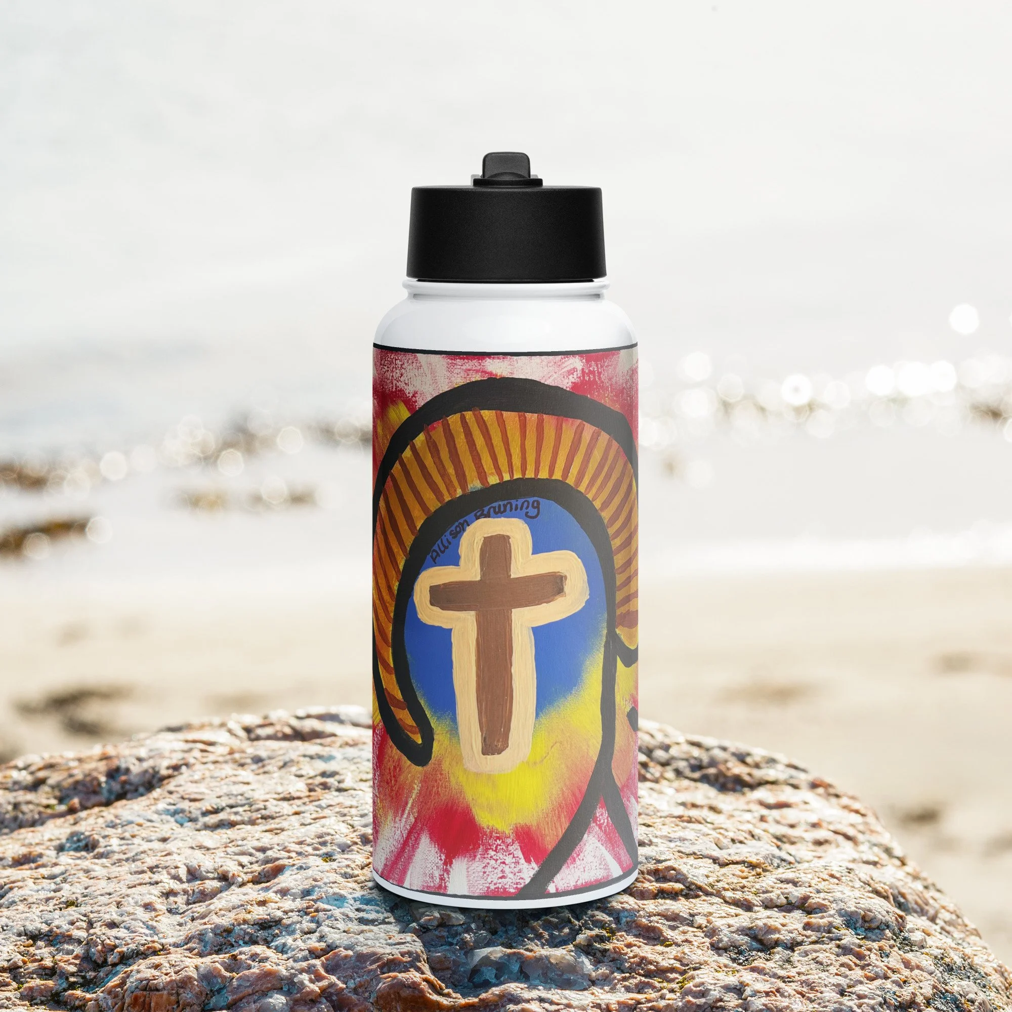 The Prophecy Stainless steel water bottle with a straw lid