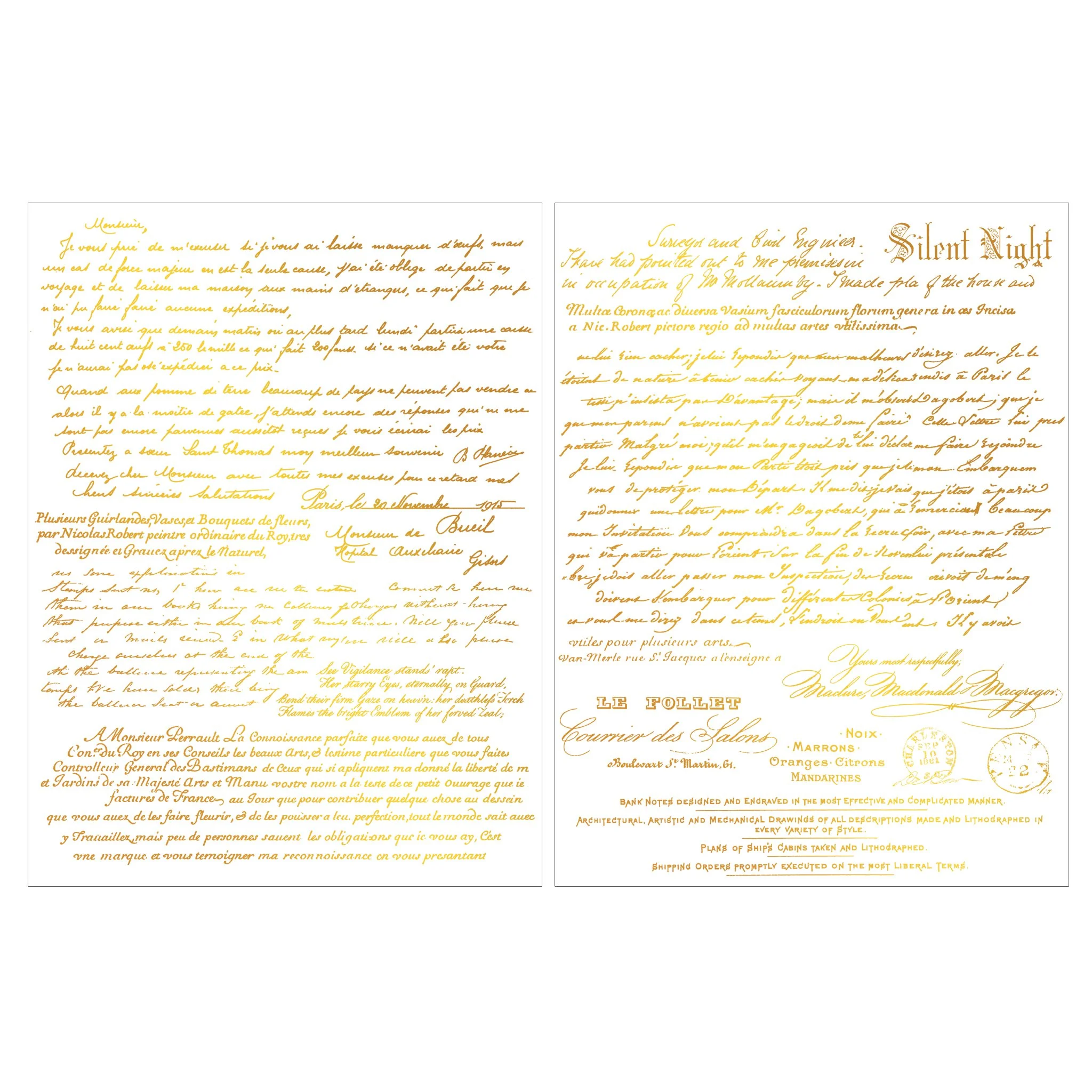 Middy Foil Transfers® Kacha – Gilded Noel Script – 2 sheets, 8.5″x11″